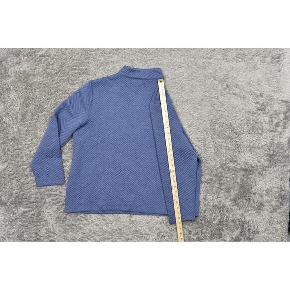 Weekends by Chico's Blue Pullover Sweater Size 3 Knit Mock Neck Long Sleeve - Picture 6 of 8